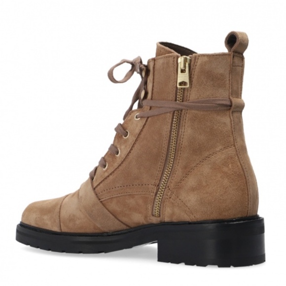 ALLSAINTS Donita Suede Leather Combat Boot Tan Brown Size 40 - Picture 3 of 16